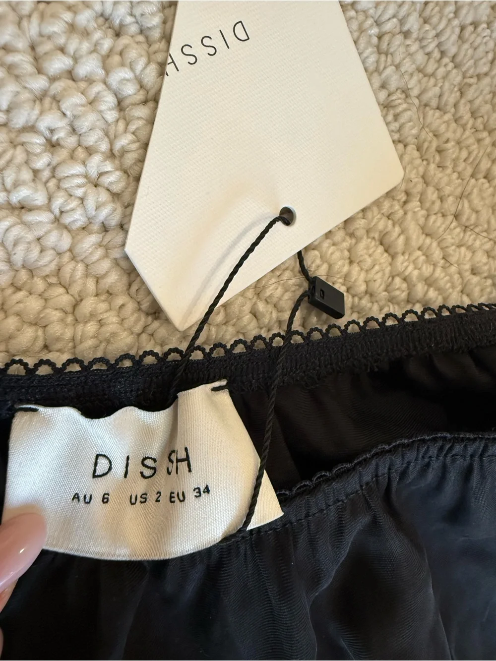 DISSH NWT - Andrea Black Cupro Midi Skirt